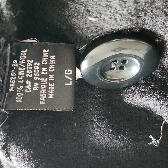 Womens 100% wool coat black 3/4 length Size large Dalia Collection - Picture 8 of 8